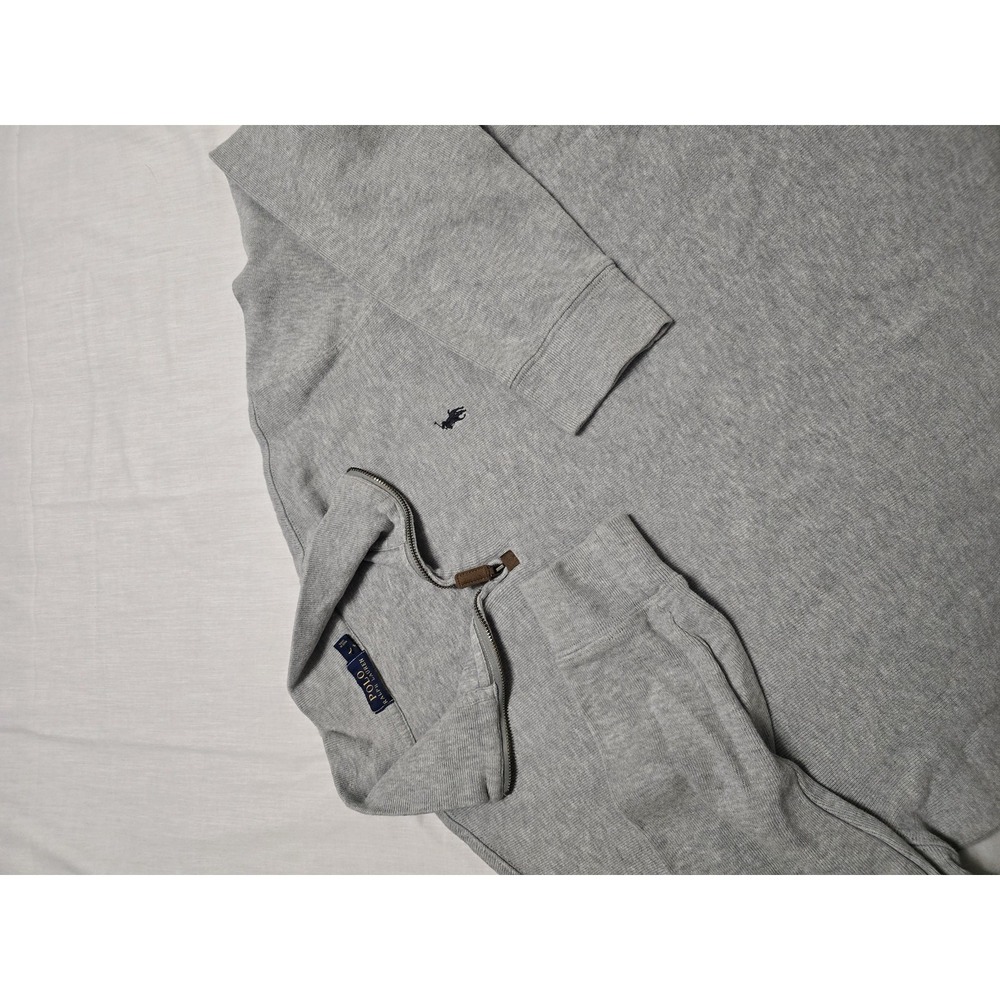 Polo Ralph Lauren Sweater Mens Extra Large Gray Quarter Zip Pullover Pony Logo